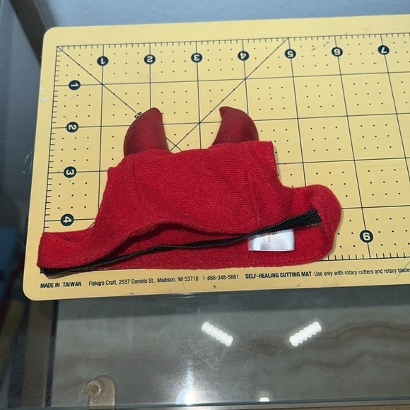 Pet Small Red Devil Ears Hat with elastic chin strap - EUC - Picture 6 of 6